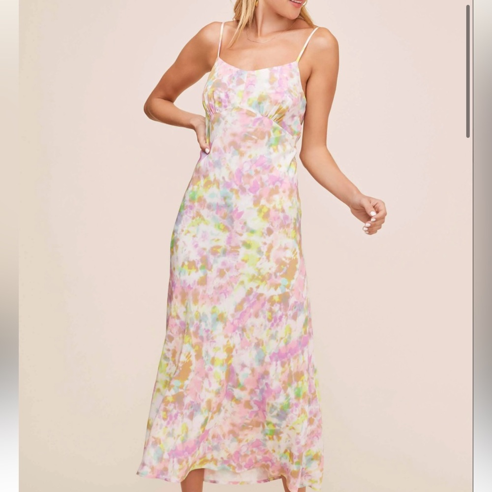 ASTR CHARISMA TIE DYE MIDI DRESS SIZE XS